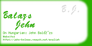 balazs jehn business card